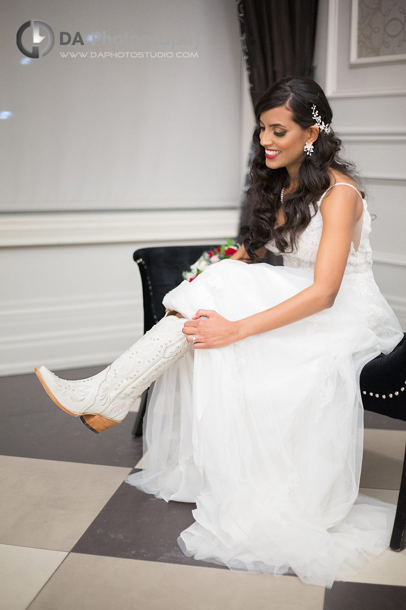 Bride's western booths at Hazelton Manor winter wedding