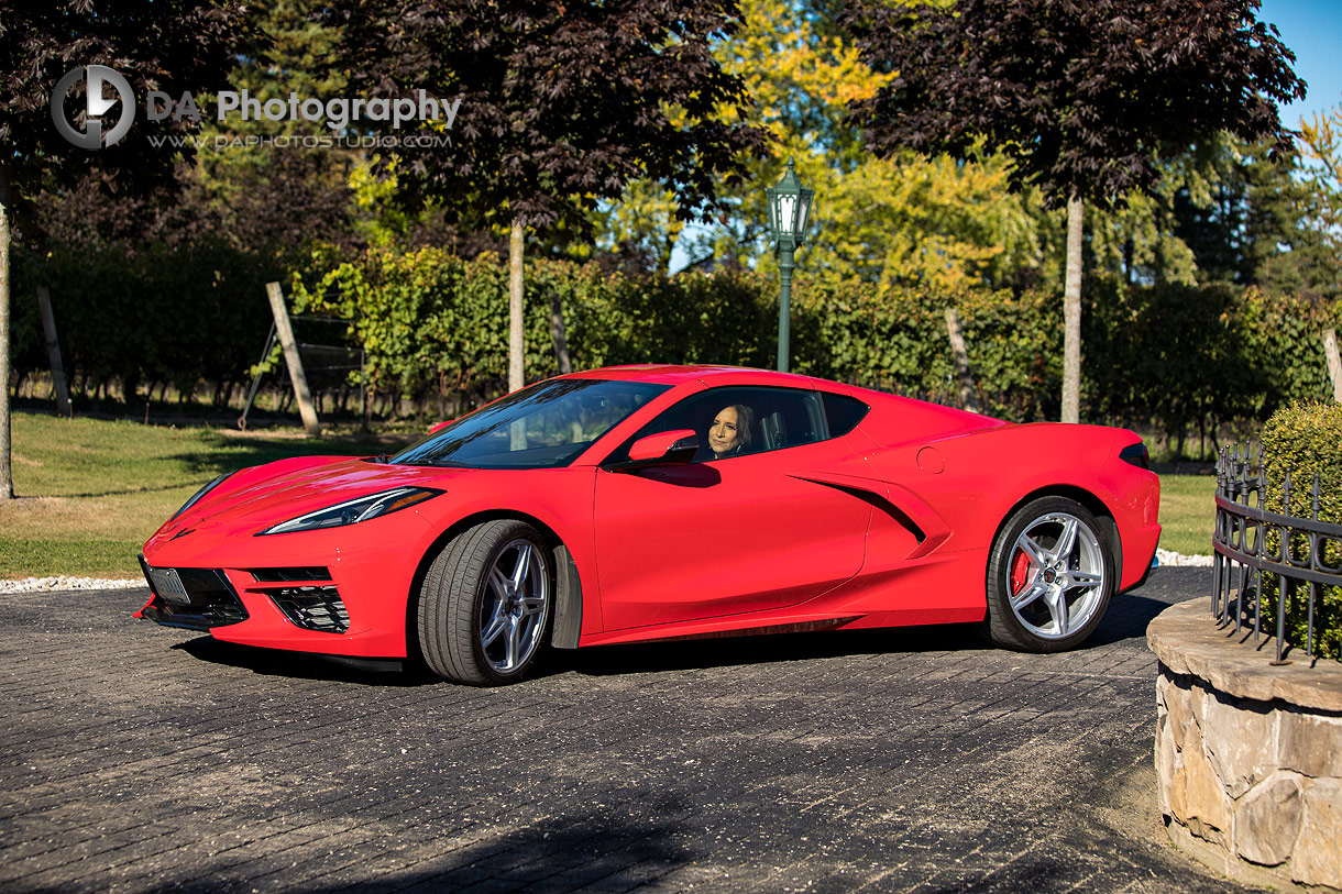 Red Corvette in a Wedding at Lincoln Estates