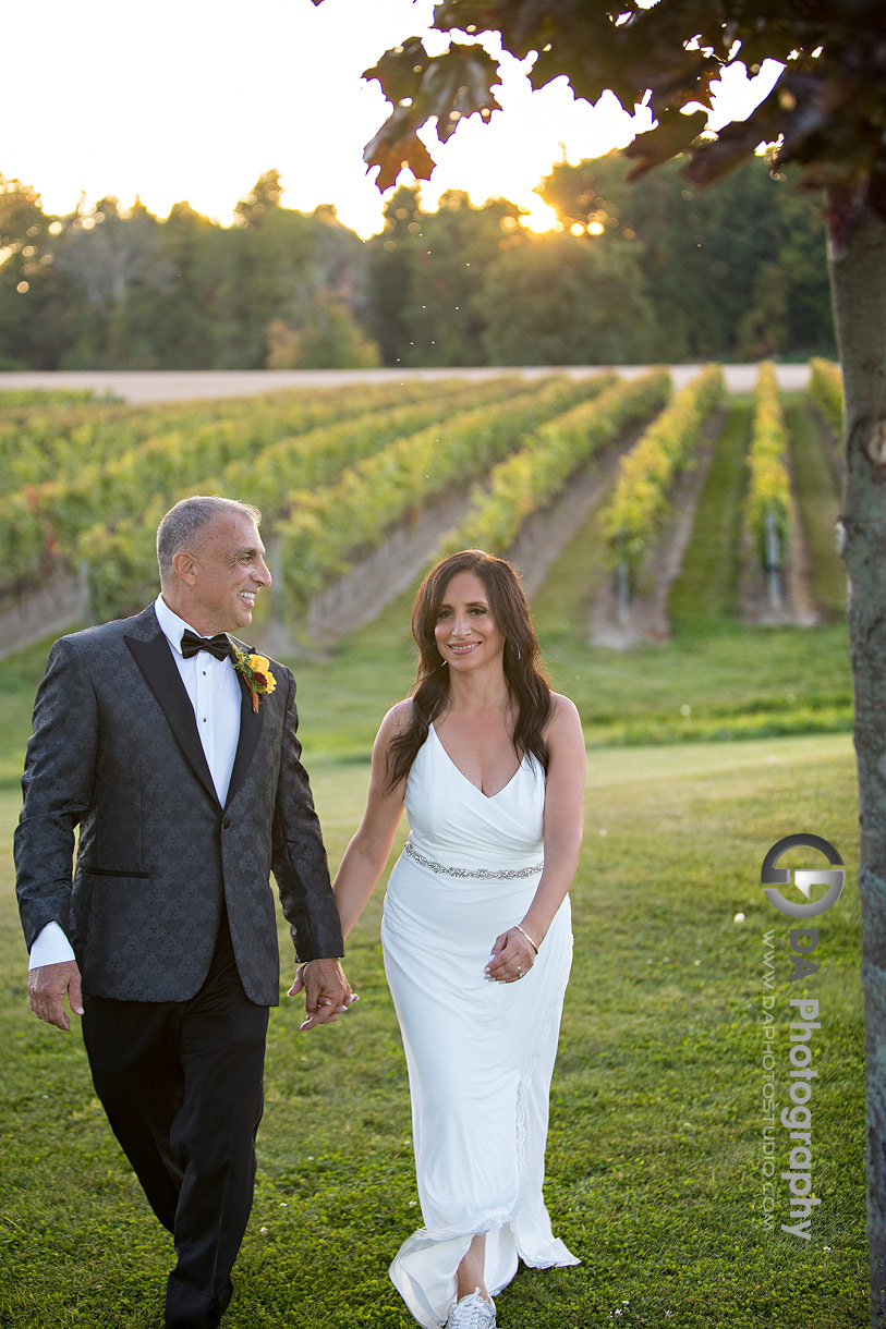 Bride and groom during a golden hour at Lincoln Estates