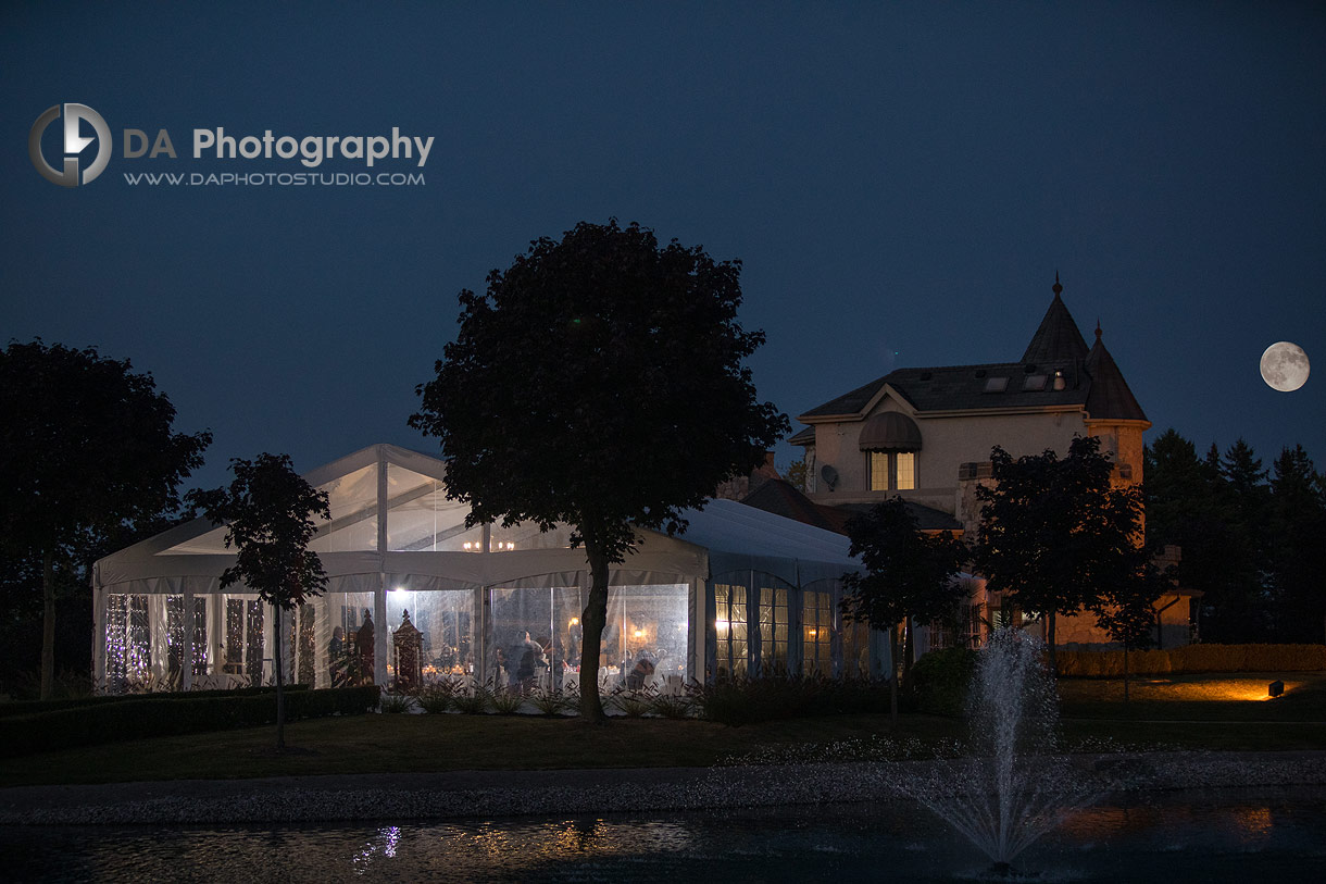 Full moon over Lincoln Estates tent wedding