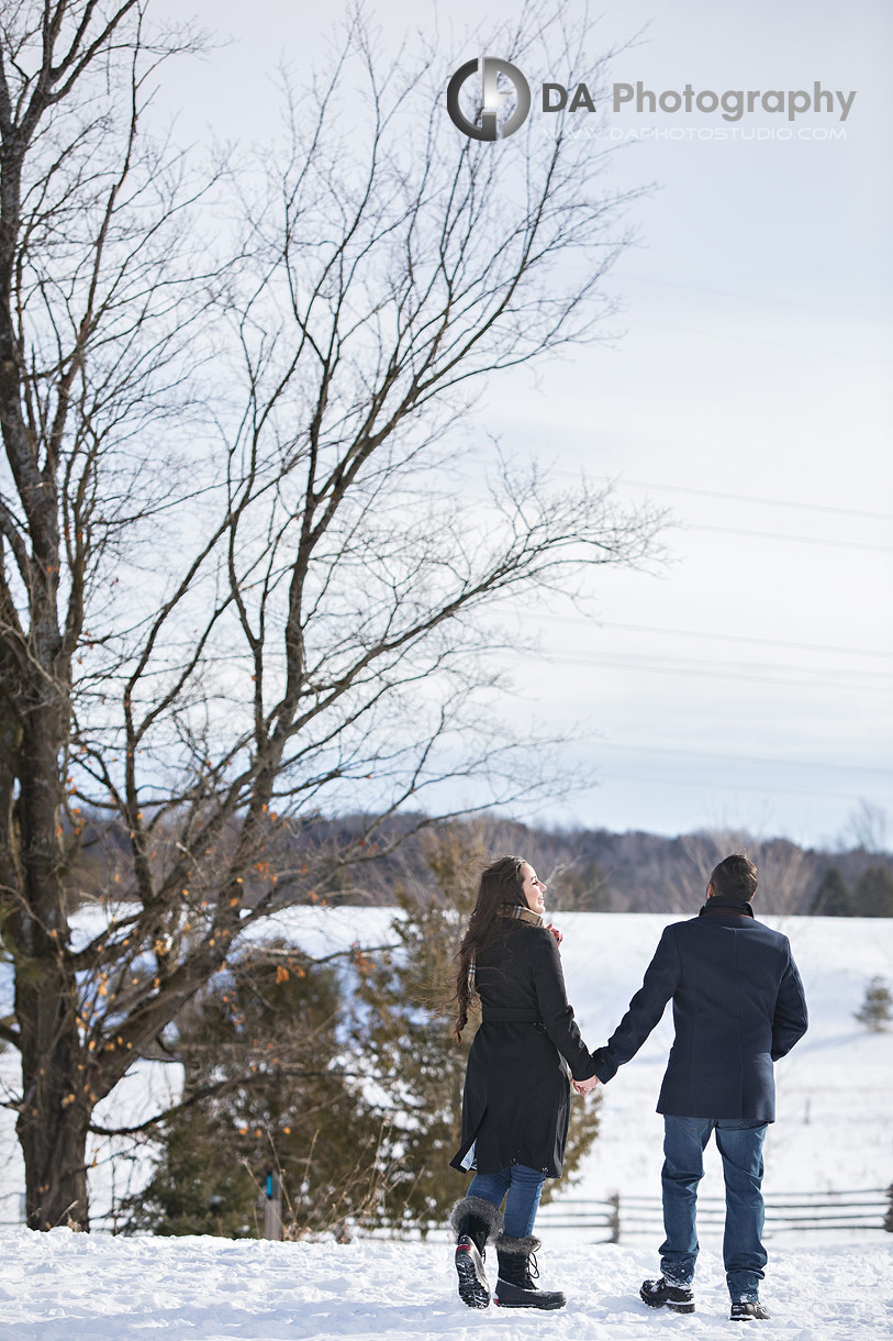 Winter Engagement Pictures at Mono in Orangeville