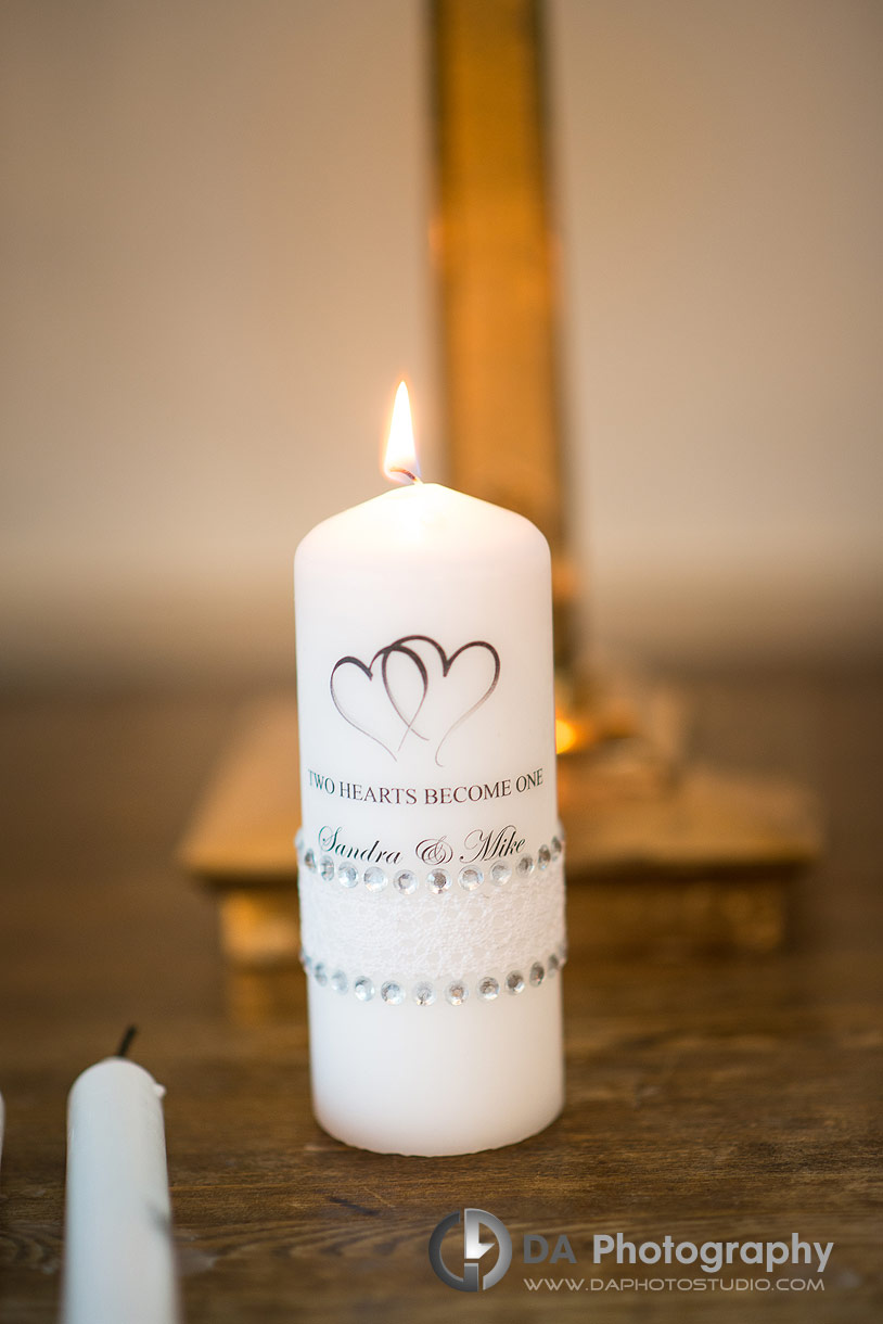 Unity candle on a wedding day