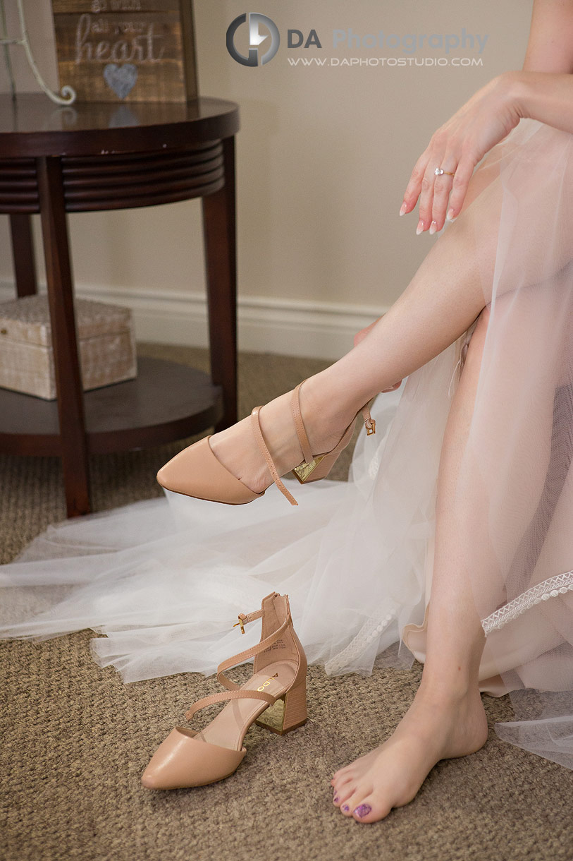 Wedding shoes Bride at Waterstone Estates and Farms