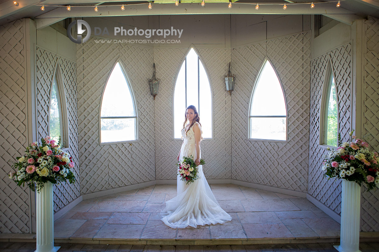 Bride in a chapel at Waterstone Estates and Farms