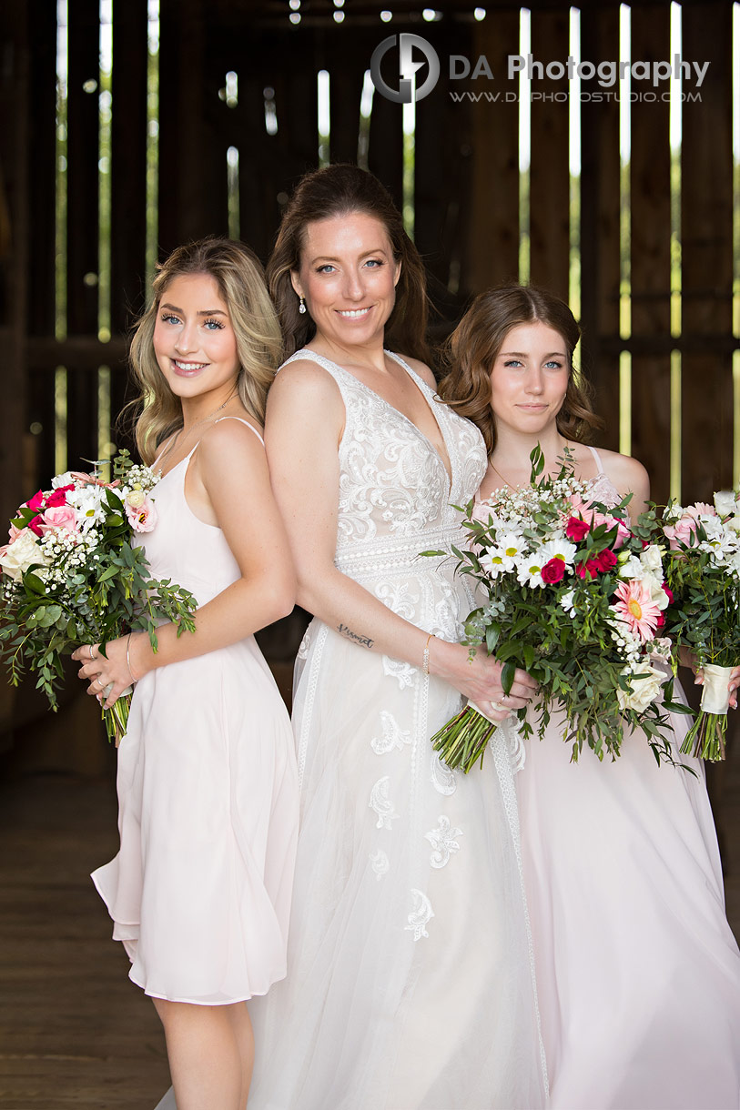 Bride with her daughters as a bridesmaids