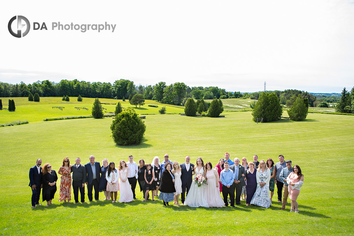 Group photo of a wedding guests at Waterstone Estates and Farms
