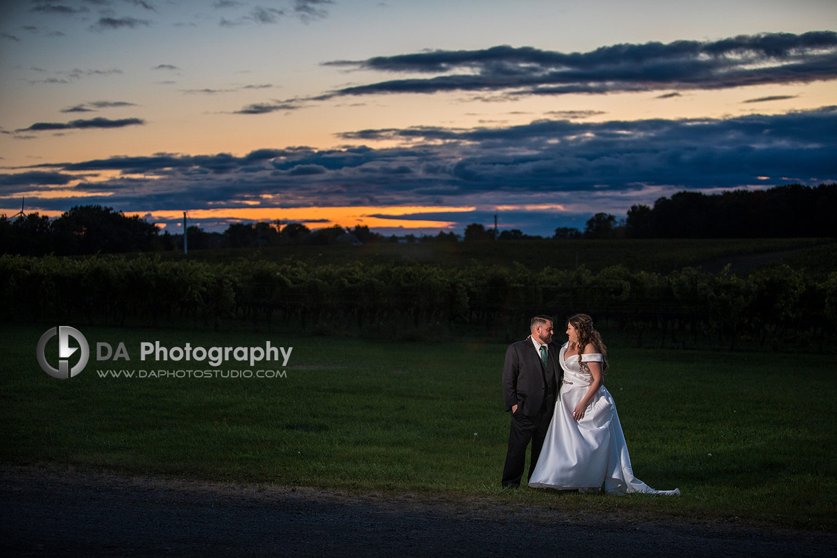 Sunset Wedding Photo at Sue-Ann Staff Estate Winery in Niagara on the Lake