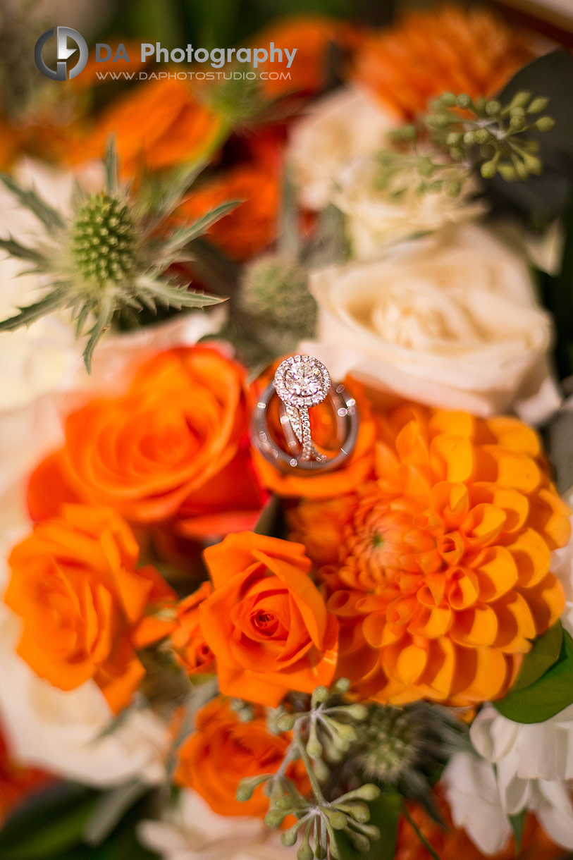 Wedding rings in a wedding in Burlington