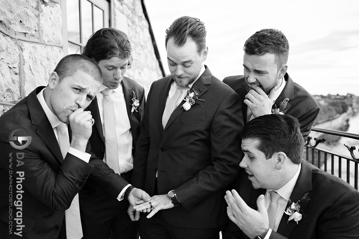 Fun photos of groomsman's at Cambridge Mill