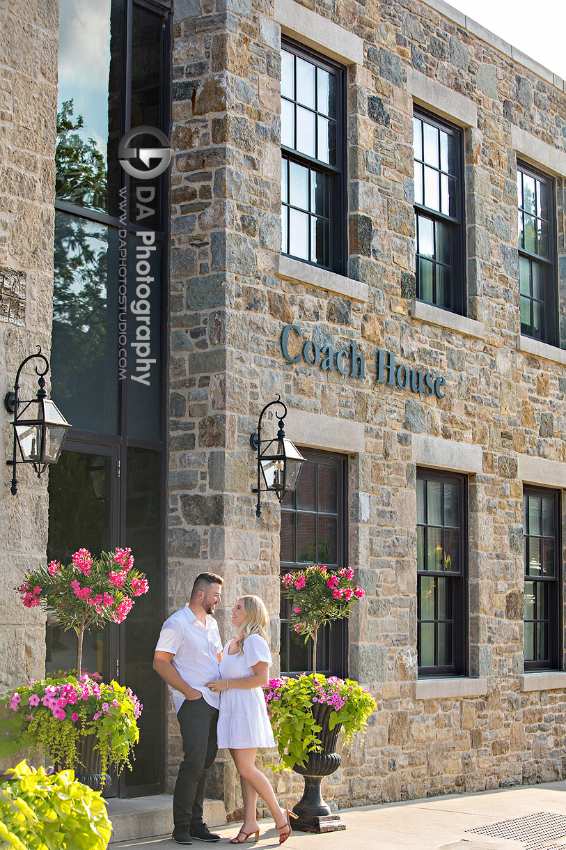 Couple by the Coach House in Elora