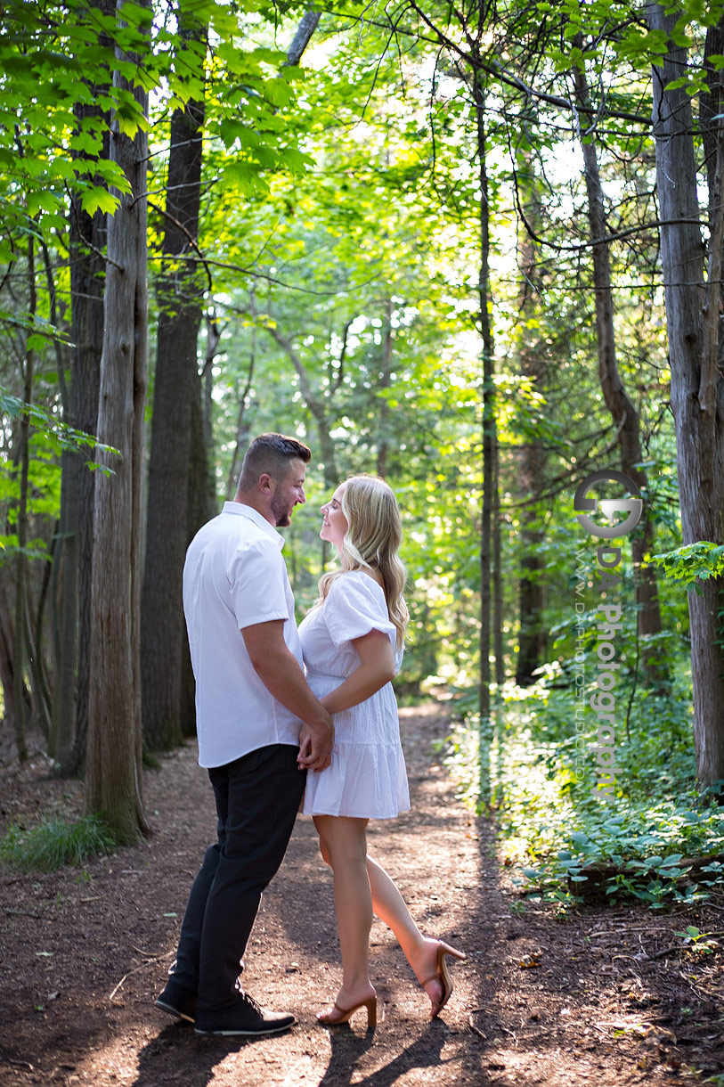 Intimate engagement photos in Elora