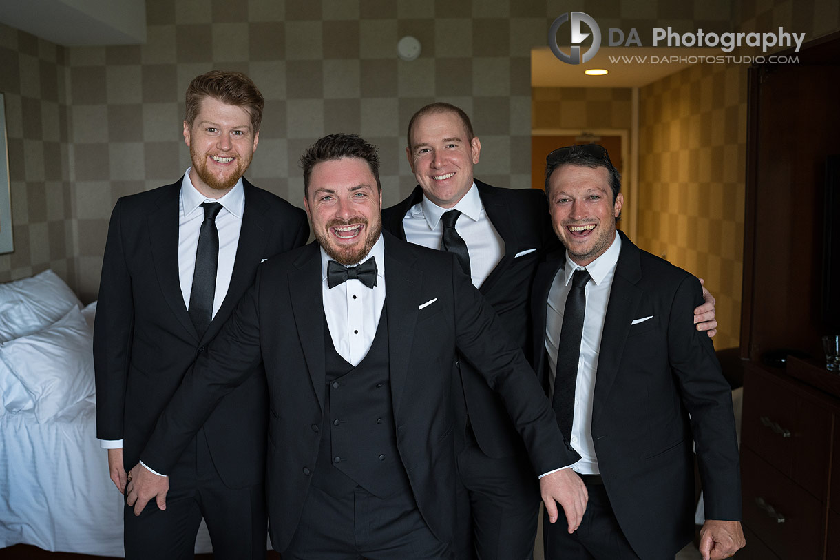 Groom with his Groomsman at White Oaks Resort Wedding in Niagara