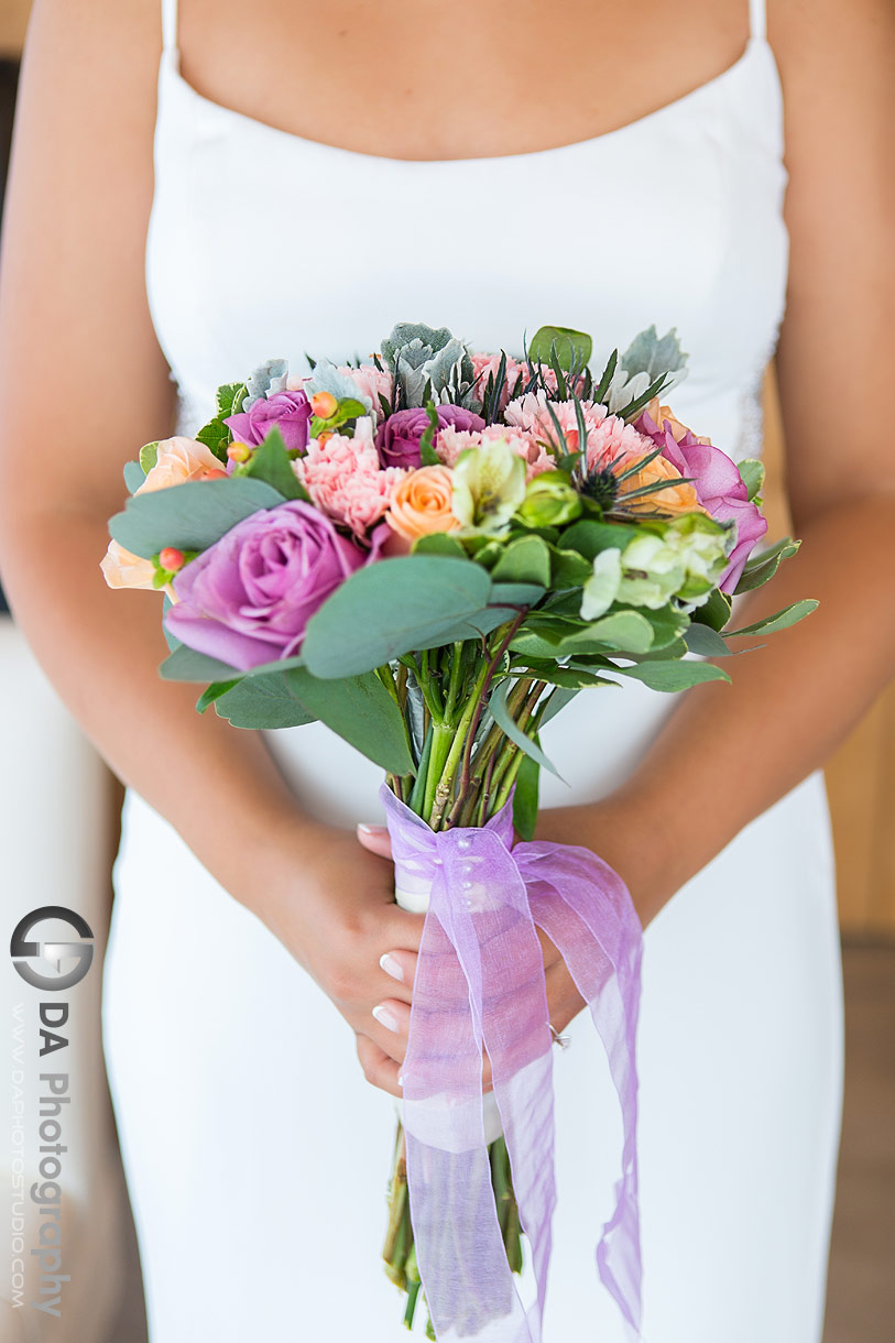 Bride at Peach Orchard in Niagara