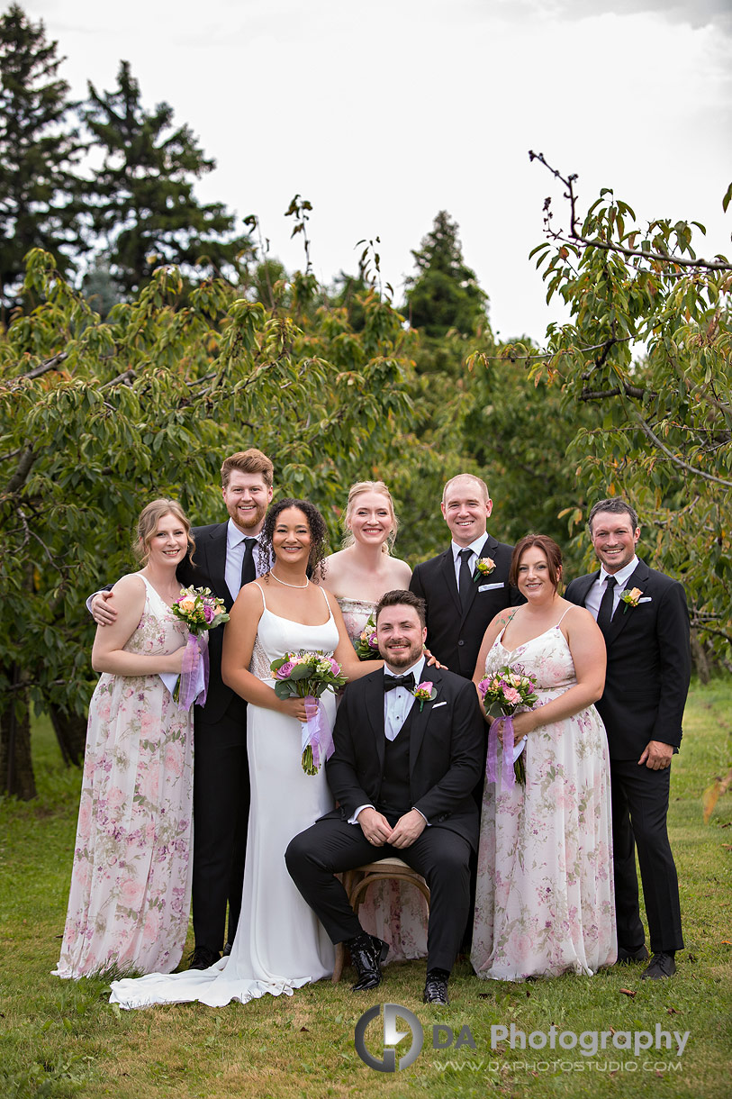 Bridal Party at Niagara's Peach Orchard Wedding