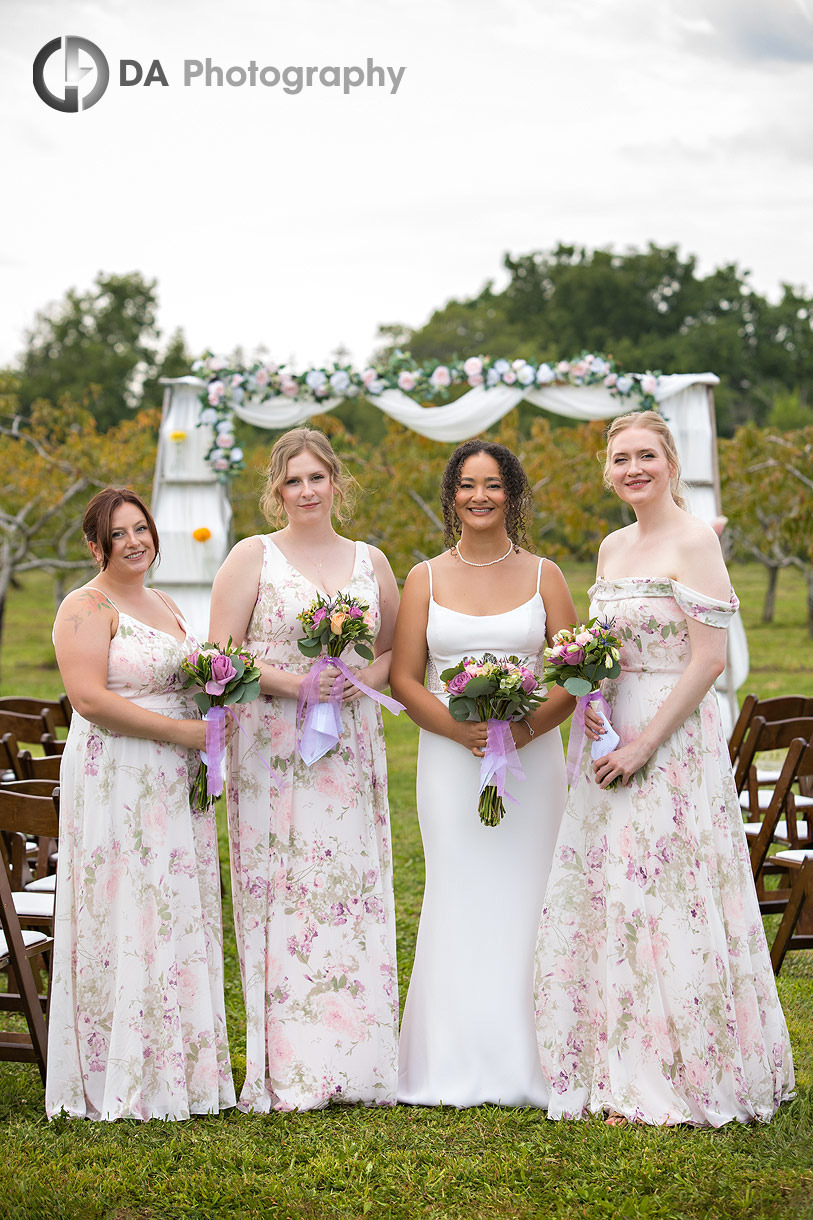 Bridesmaid Dresses at Niagara's Peach Orchard Wedding