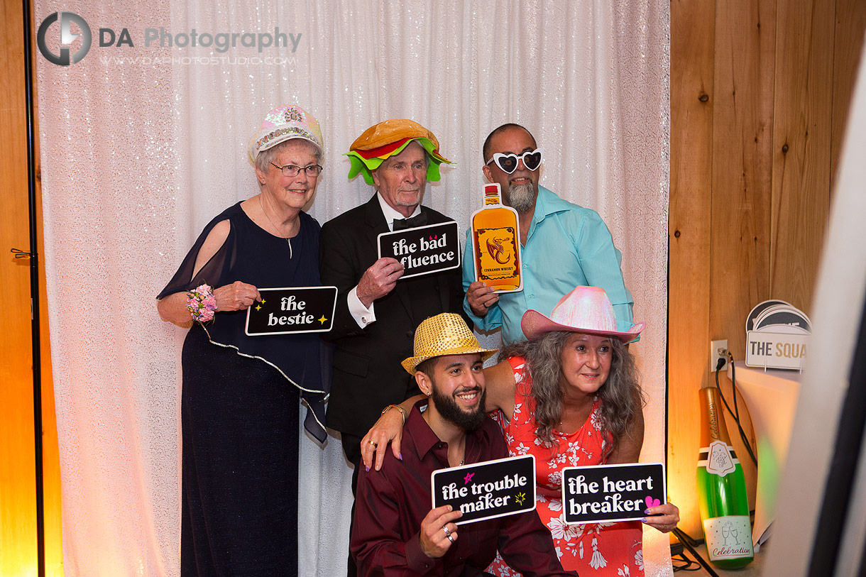 Fun Photo Booth pictures at Niagara's Peach Orchard Wedding