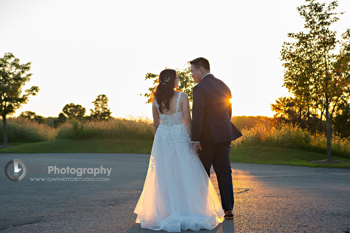 Photo of a Bride and Groom during Golden Hour