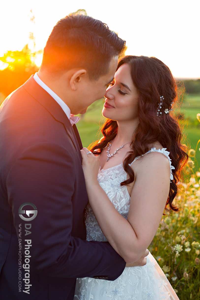 Wedding photos during sunset at Tangle Creek