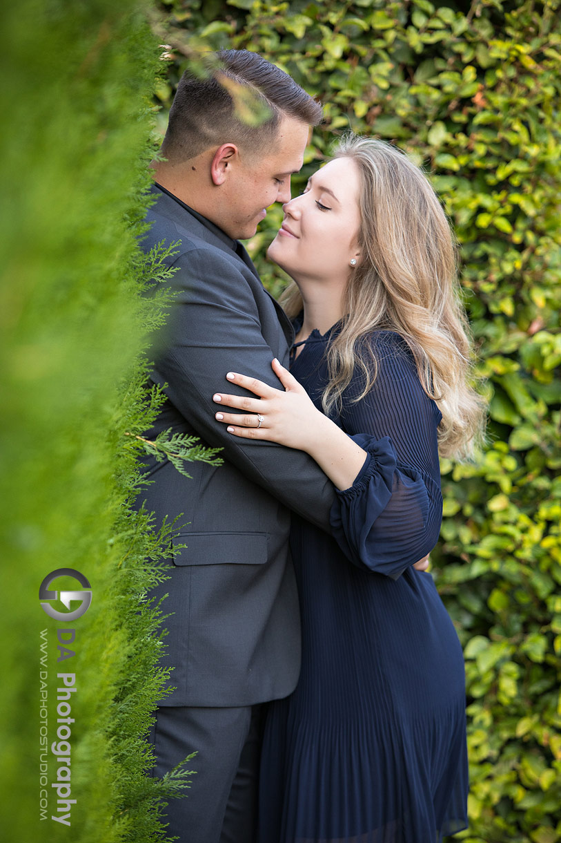 Intimate engagement photo at Botanical Gardens 