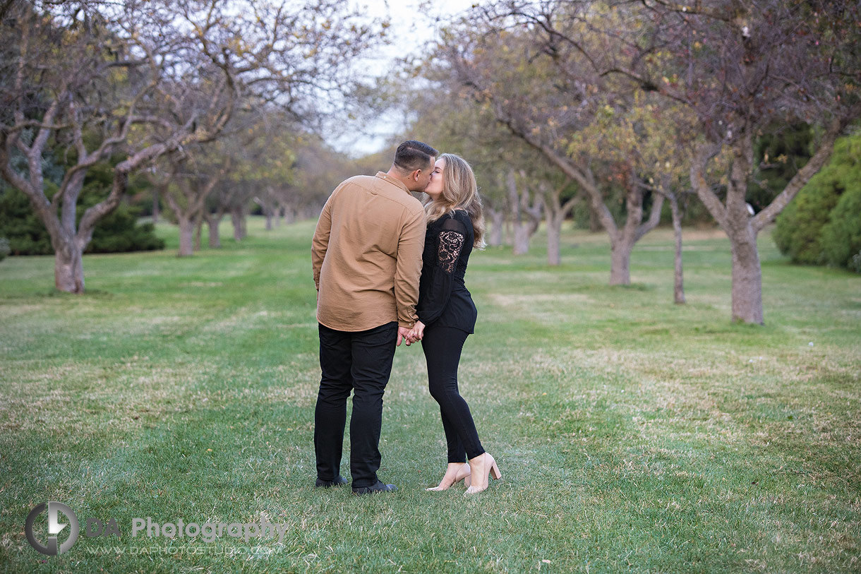 Intimate engagement photo in Niagara Falls