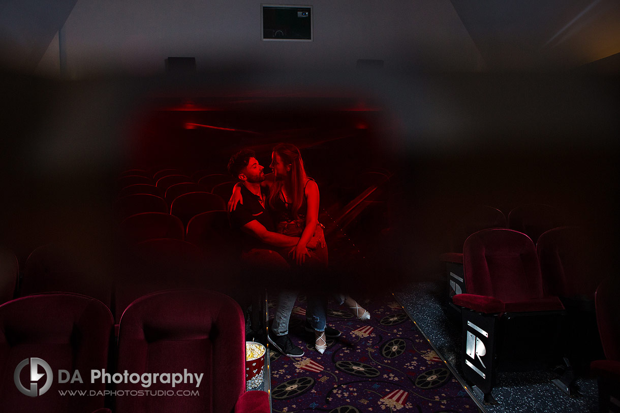 Intimate engagement photos at The Roxy