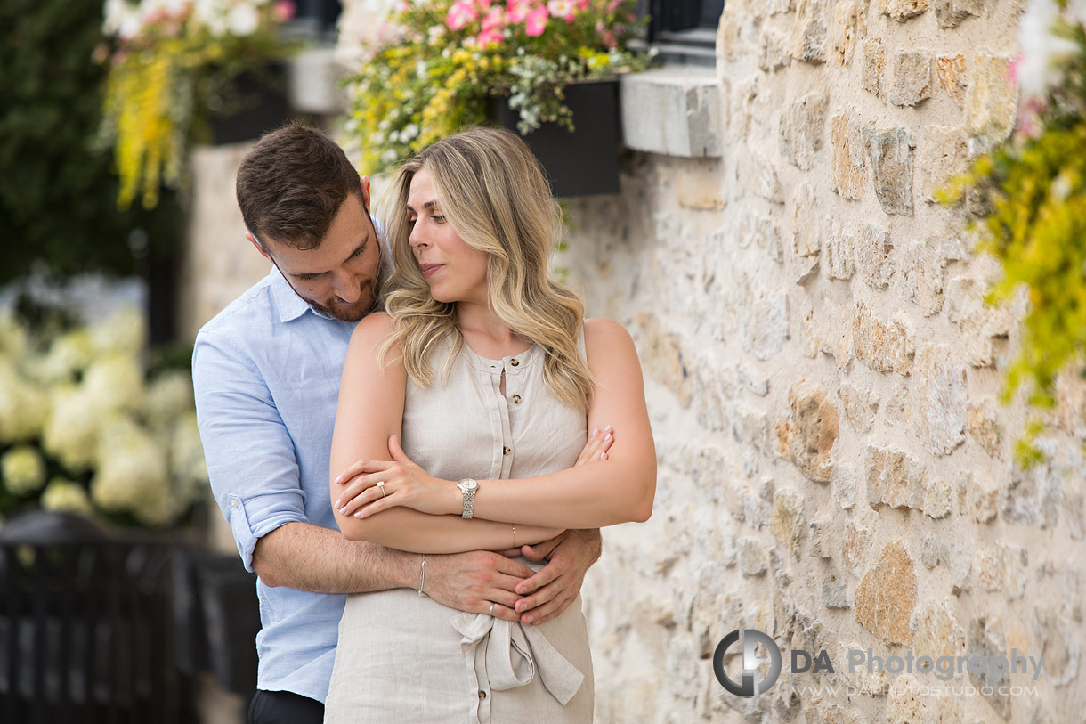 Intimate engagement photo in Elora