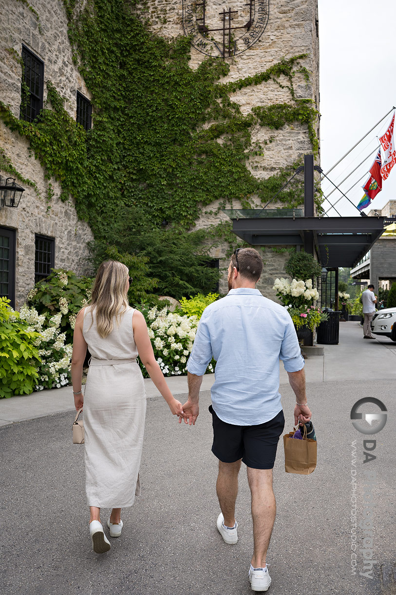 Engagement photography at Elora Mill