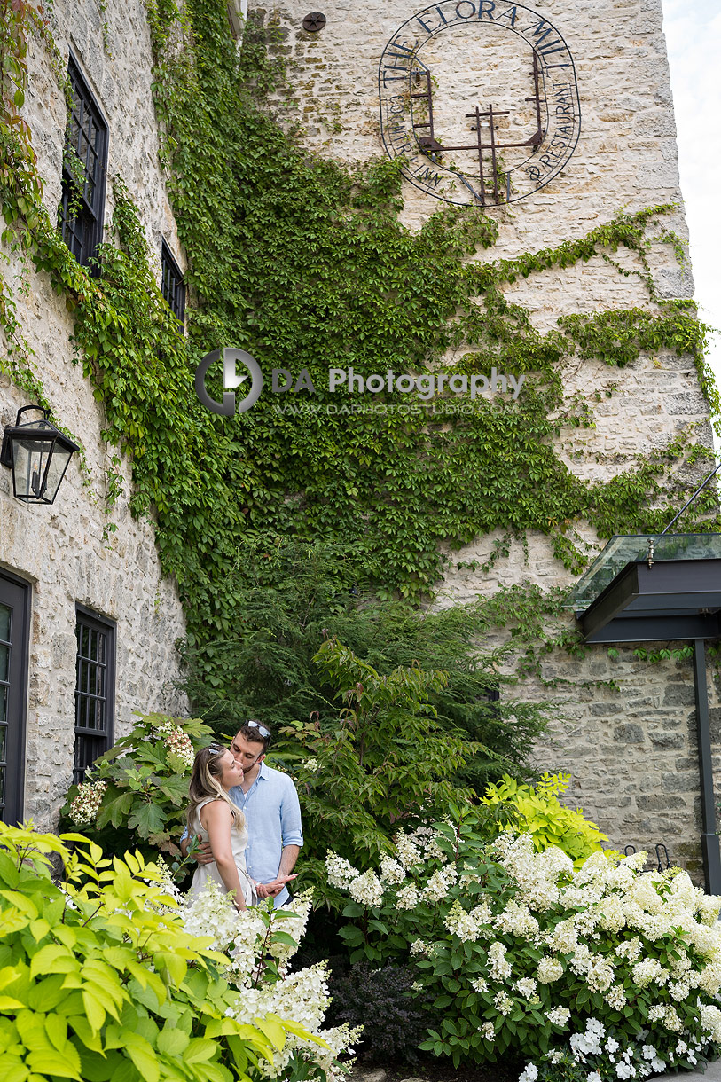 Top engagement photographer for Elora Mill Hotel
