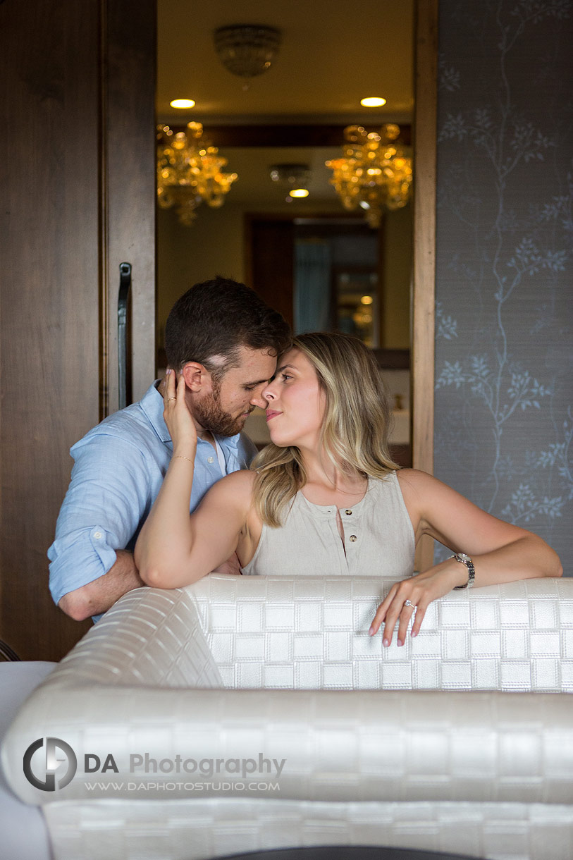 Intimate proposal photo at Elora Mill Hotel and Spa