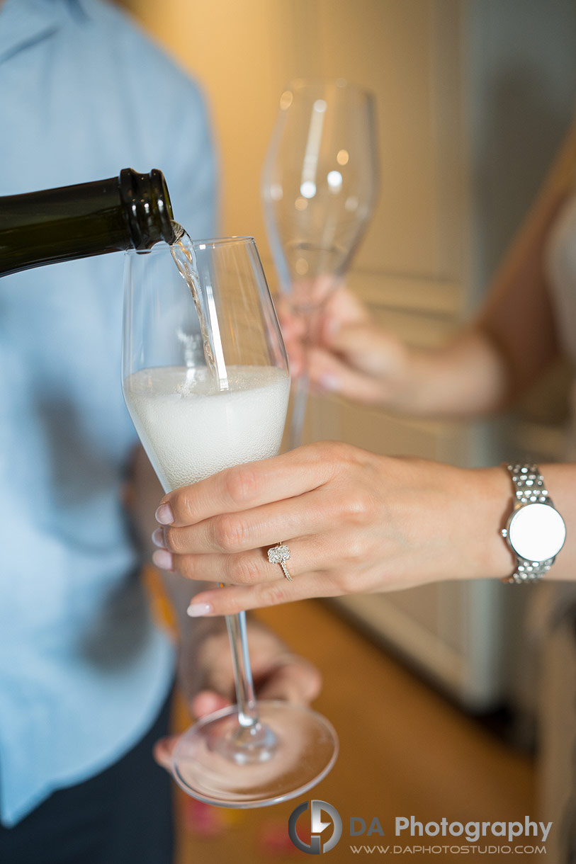 Photo of a Engagement ring with champagne glasses