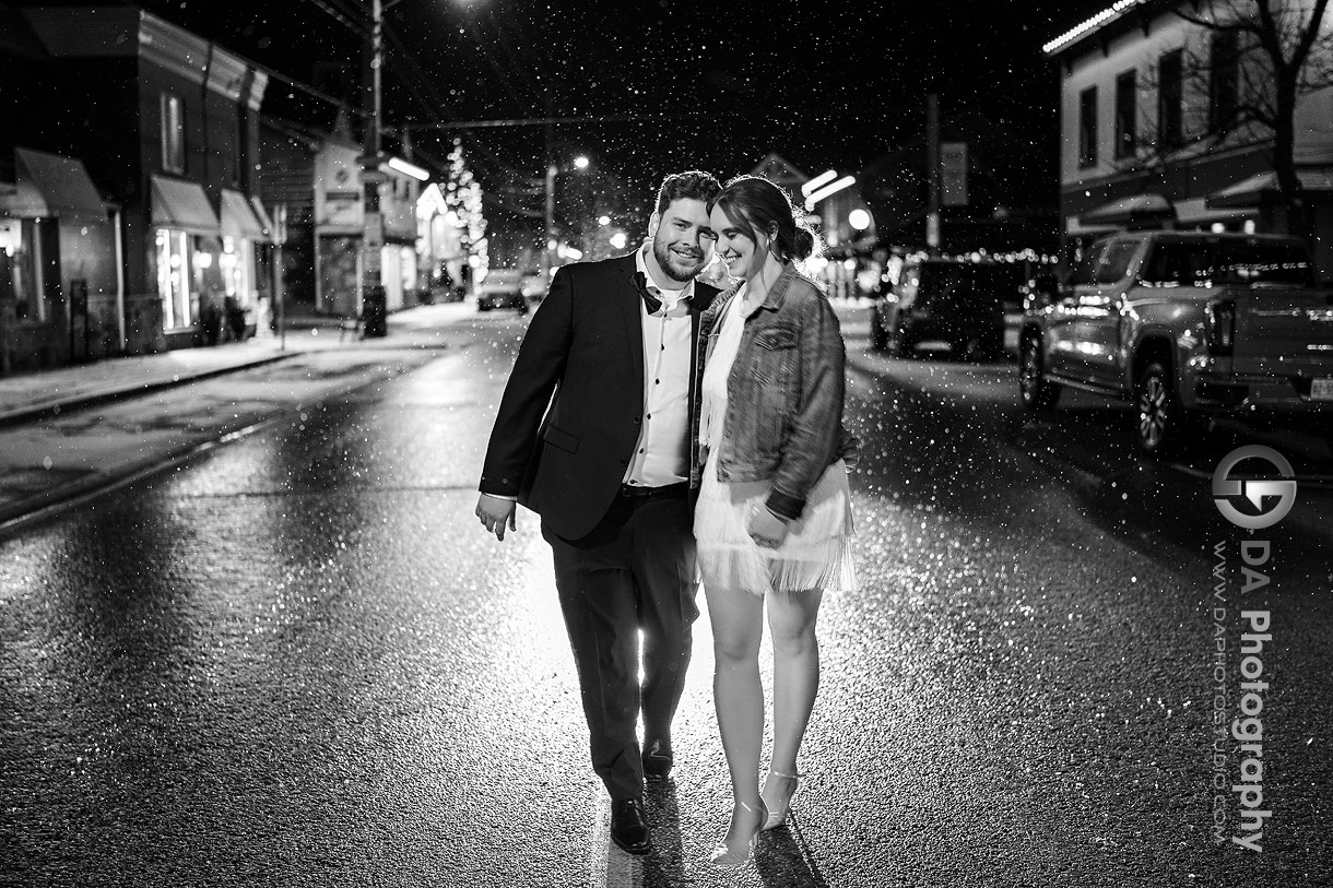 Best Wedding Photographs in downtown St. Jacobs at night