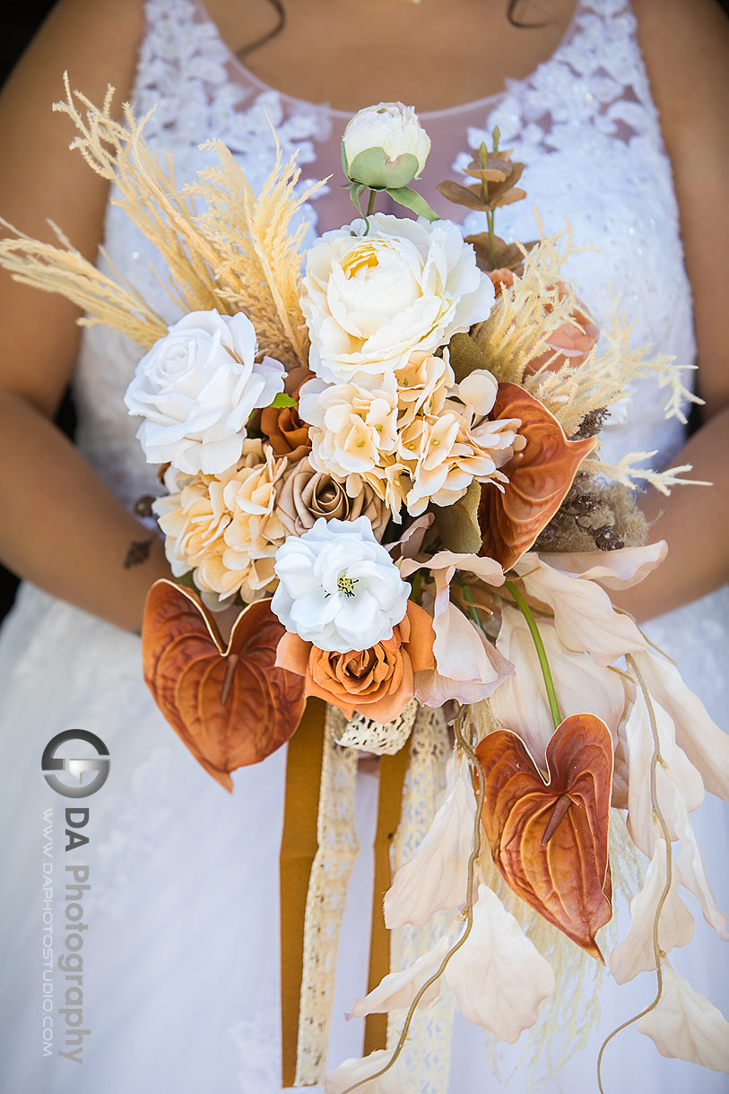 Brides flowers at Troy Farms Wedding