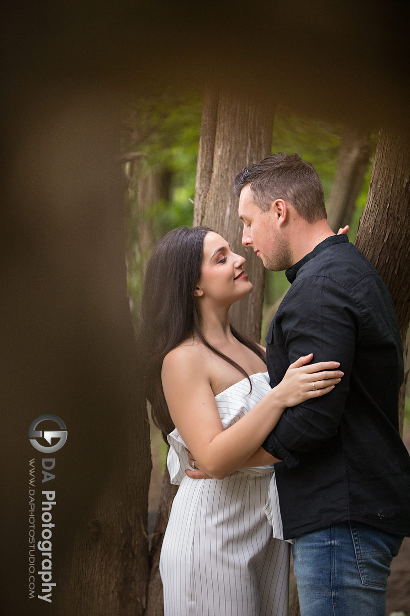 Intimate Engagement photos in forest