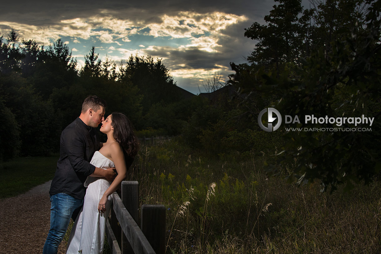 Nighttime creative couples photos 
