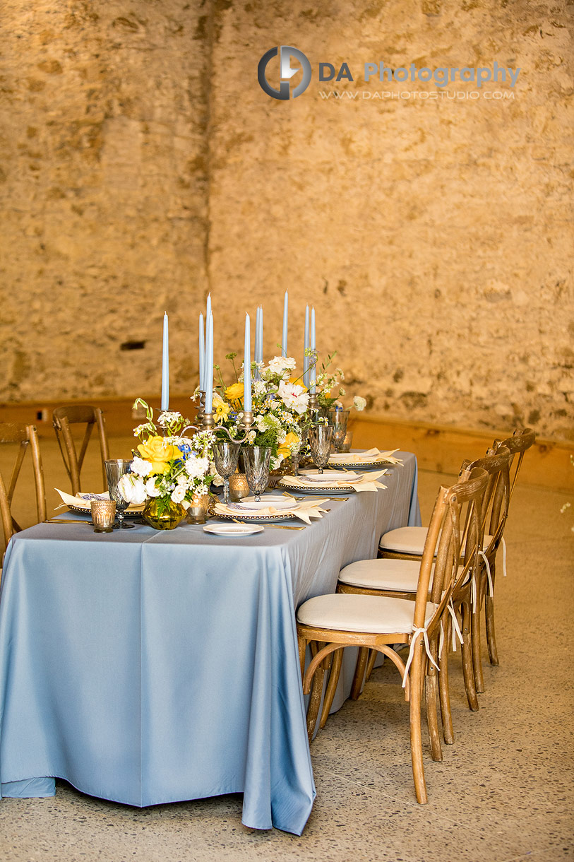Mediterranean Harvest Table Set up at Barn Wedding