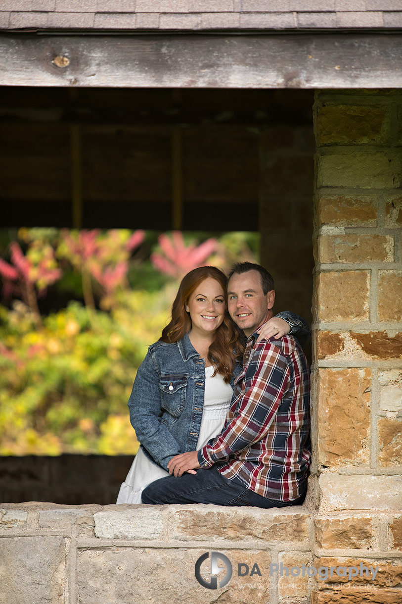 Intimate engagement photo at Webster's Falls