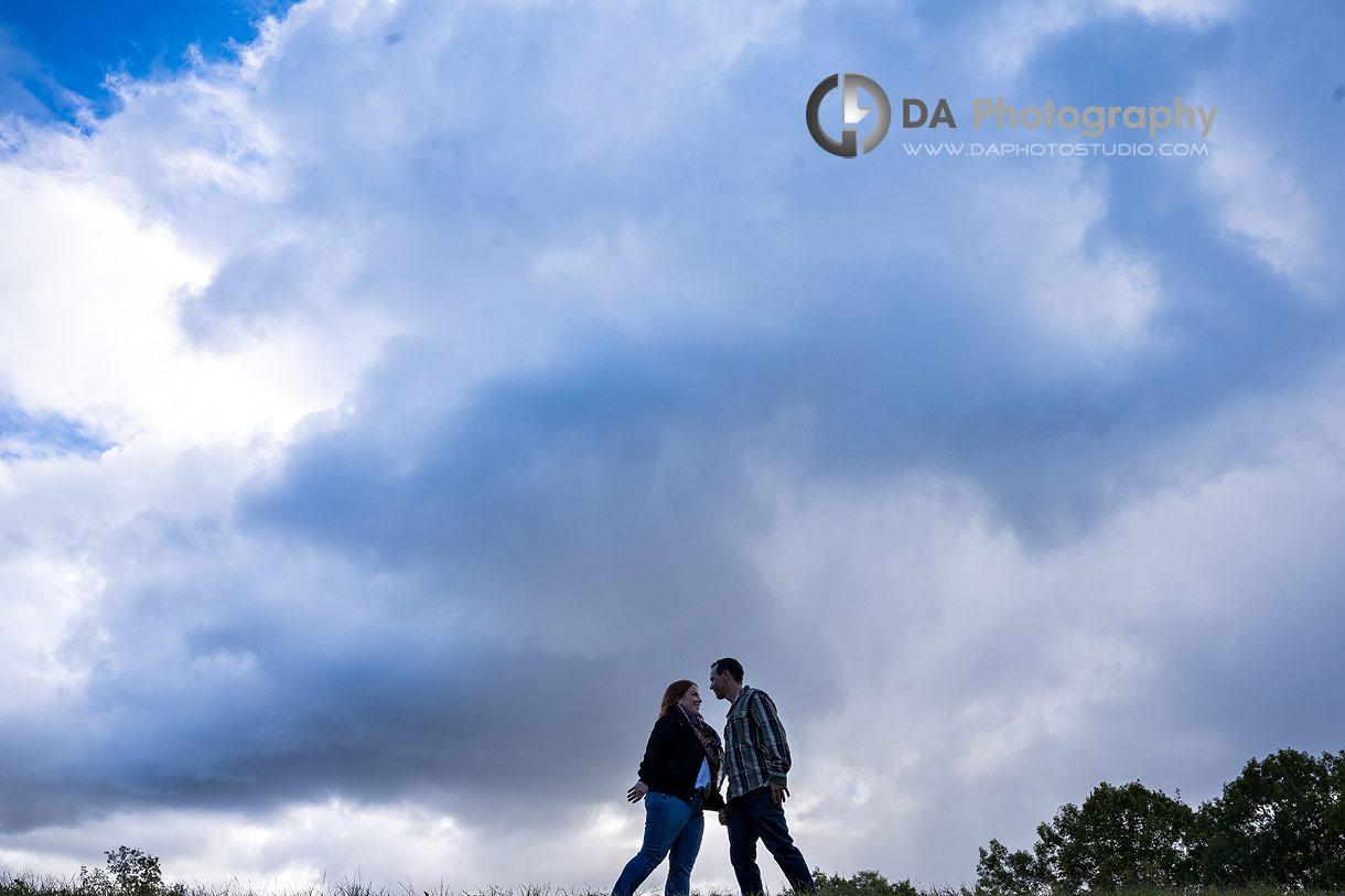 Engagement photographer in Hamilton at Webster's Falls