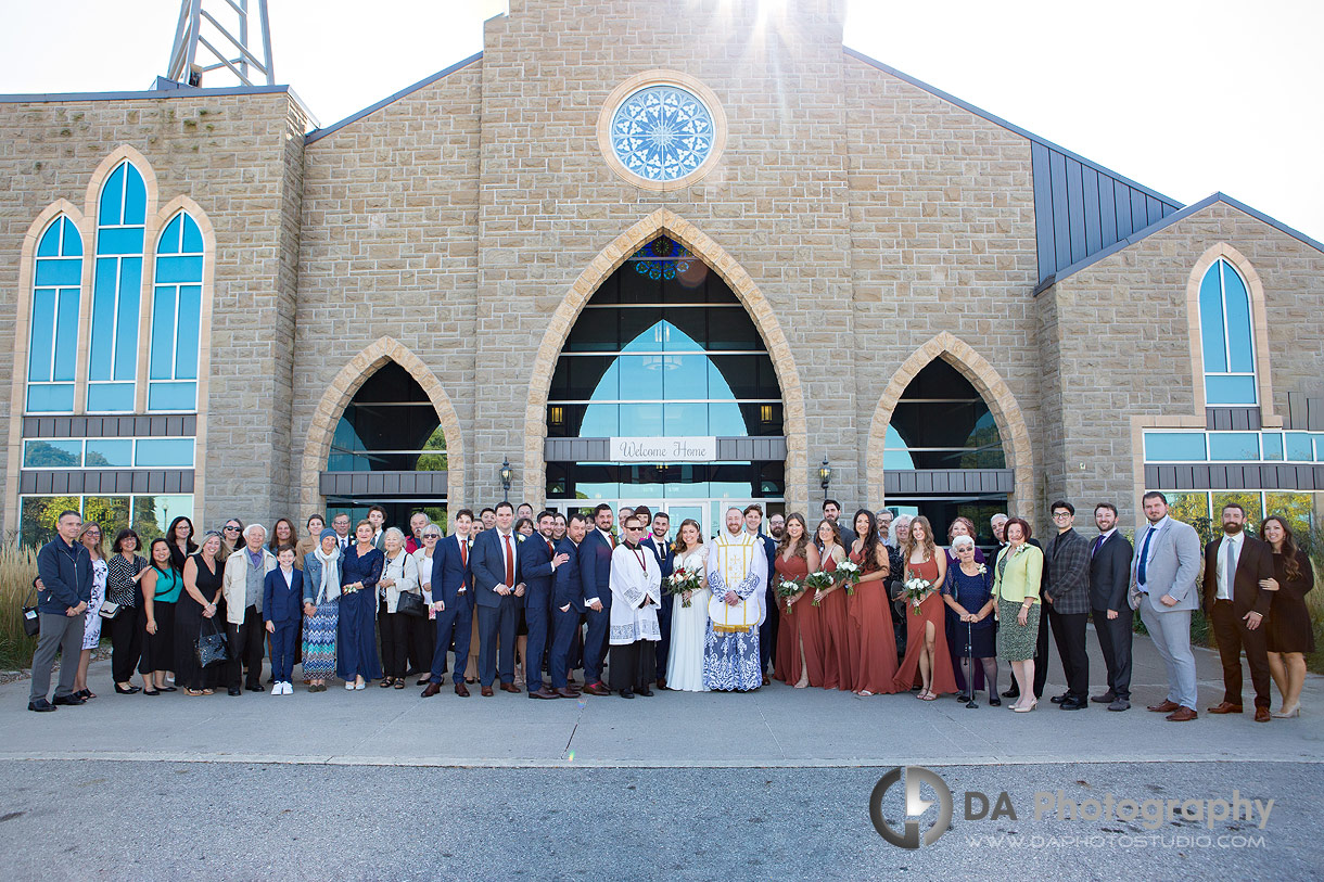 Group Photo after a Wedding Ceremony at Immaculate Heart of Mary Parish in Stoney Creek