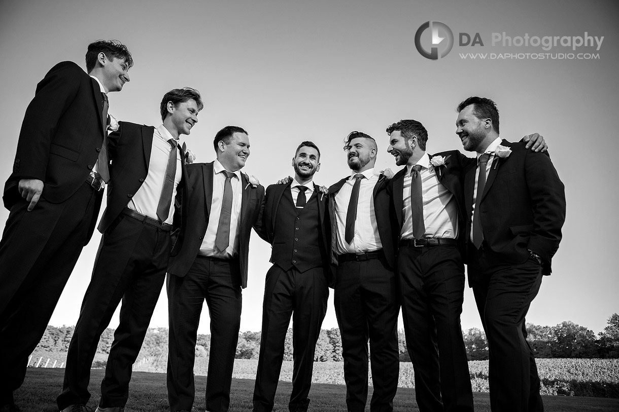 Creative Photos of Groomsman at Vineland Estates Winery