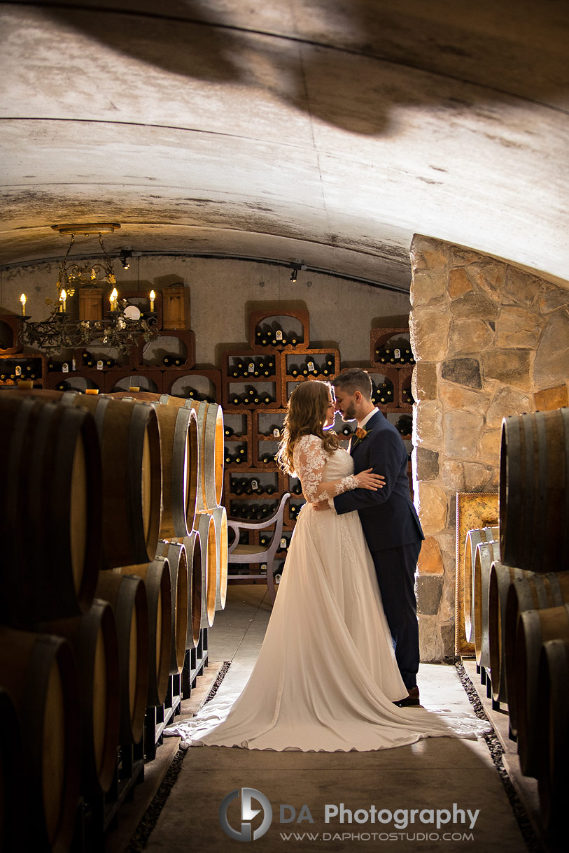 Bride and groom at Vineyard Wedding in Niagara