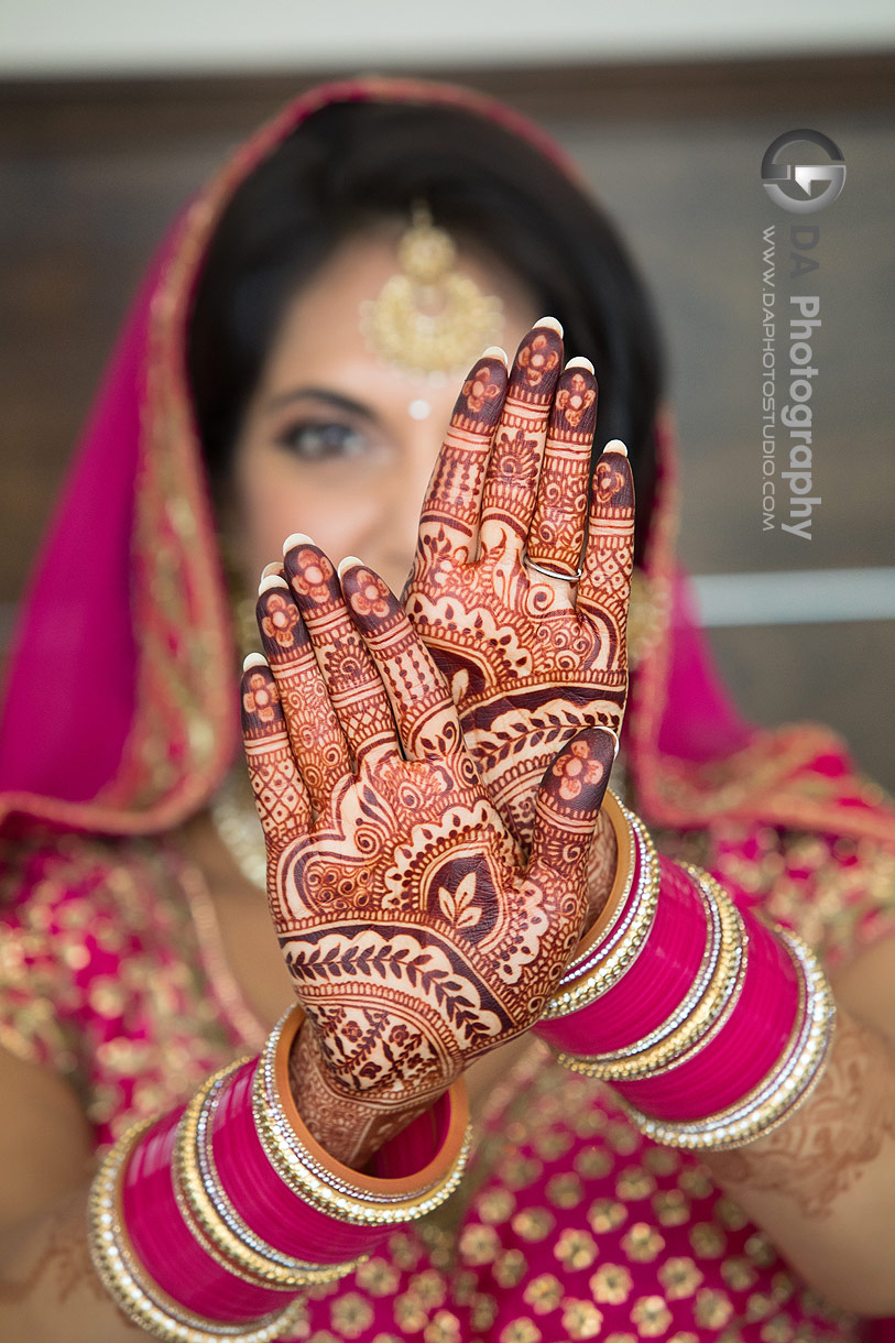 Photo of Bride with Hanna's custom painting