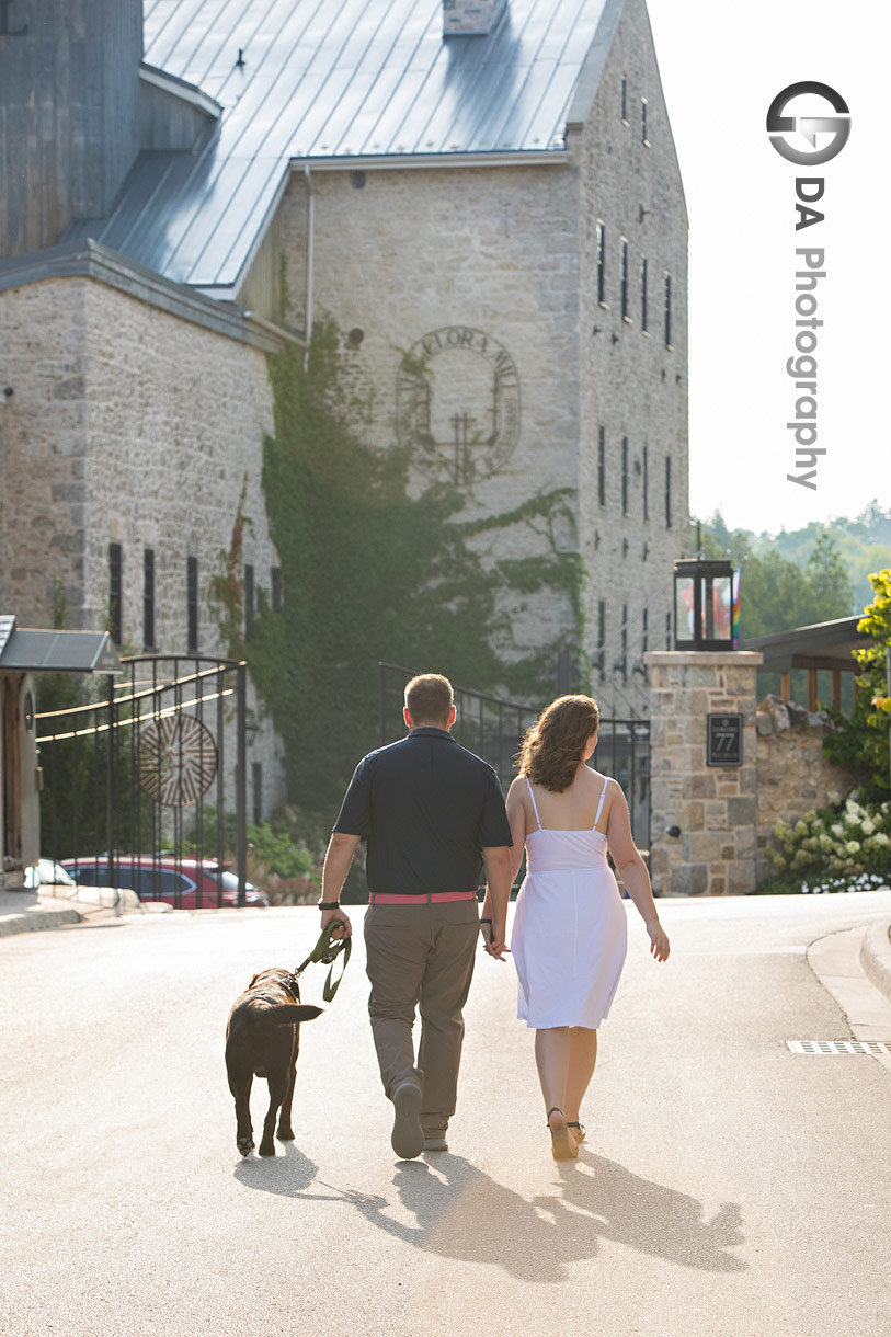 Engagement photography at Elora Mill
