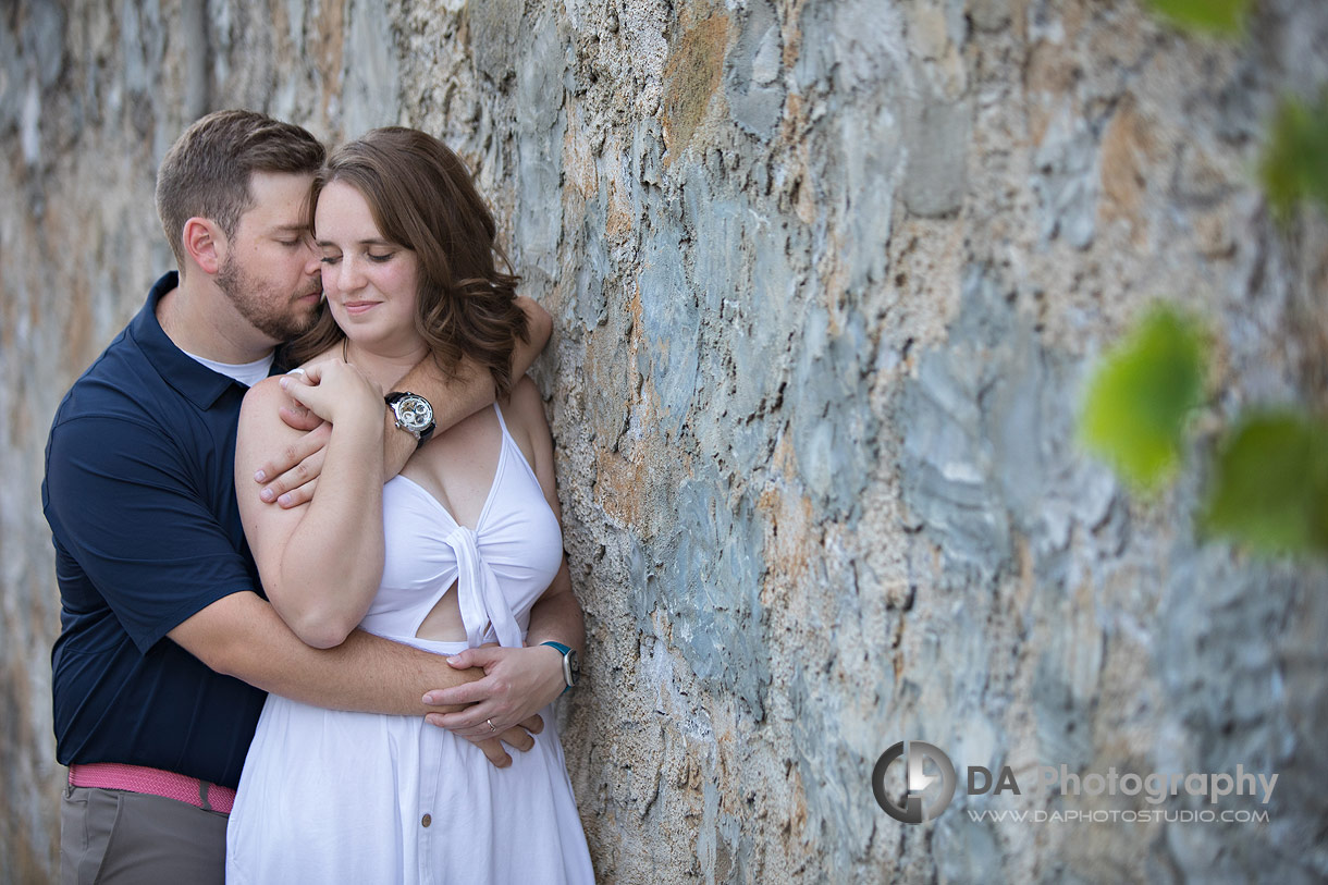 Intimate engagement photo in Elora