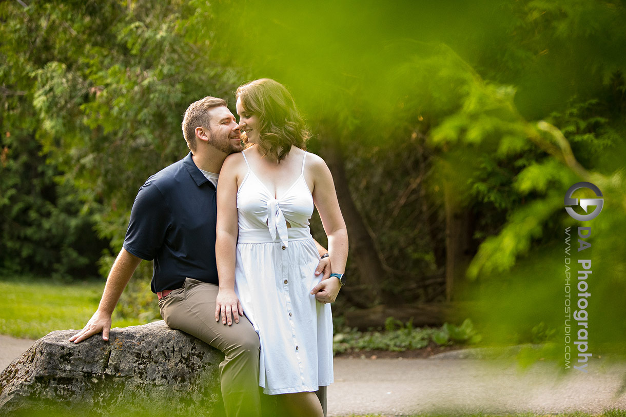 Intimate engagement photos in Elora