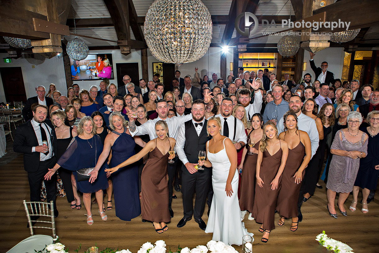 Group Photo in Rose Room at Whistler Bear Wedding