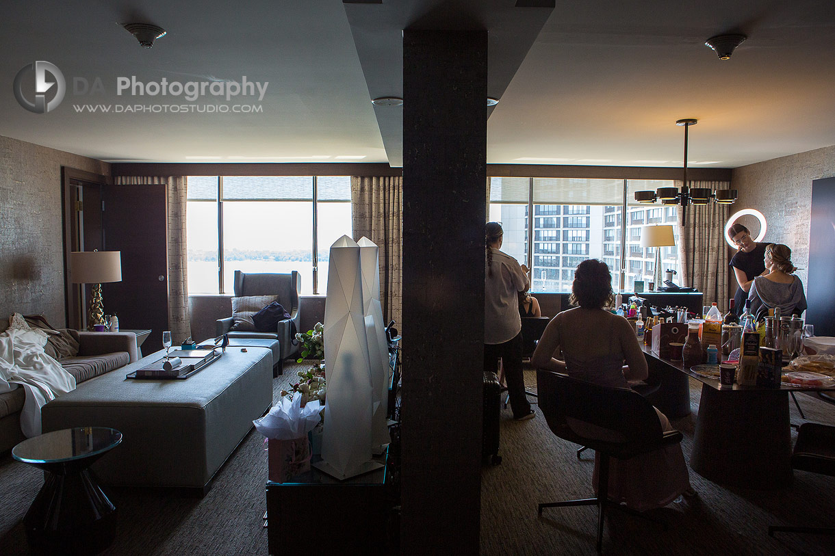 Westin Harbour Castle Hotel Room during wedding day