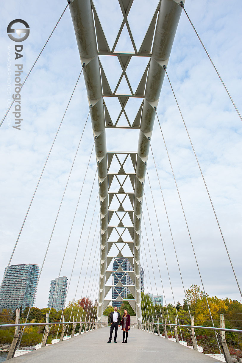 Engagement photography at Humber Bay Arch Bridge