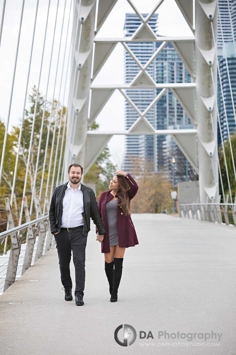 Best engagement photographer at Humber Bay Arch Bridge