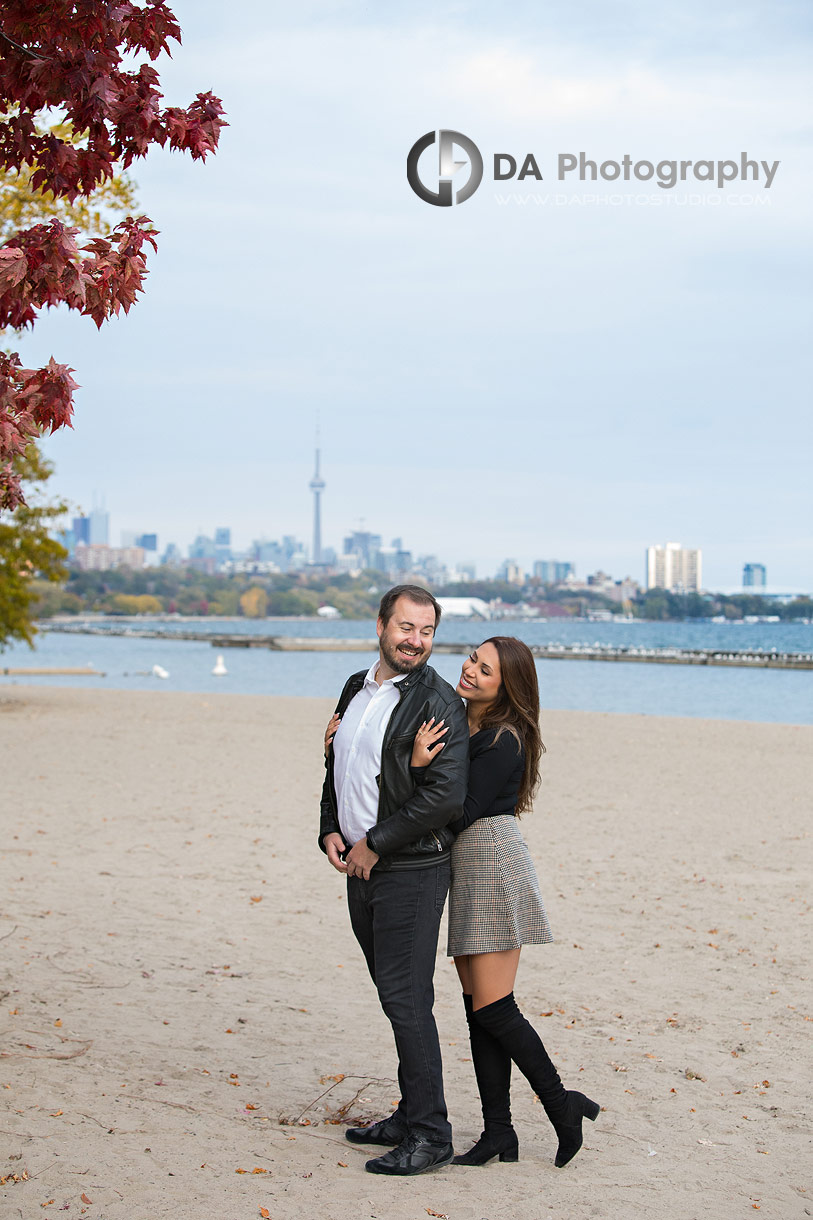Intimate engagement photos on Toronto Beach