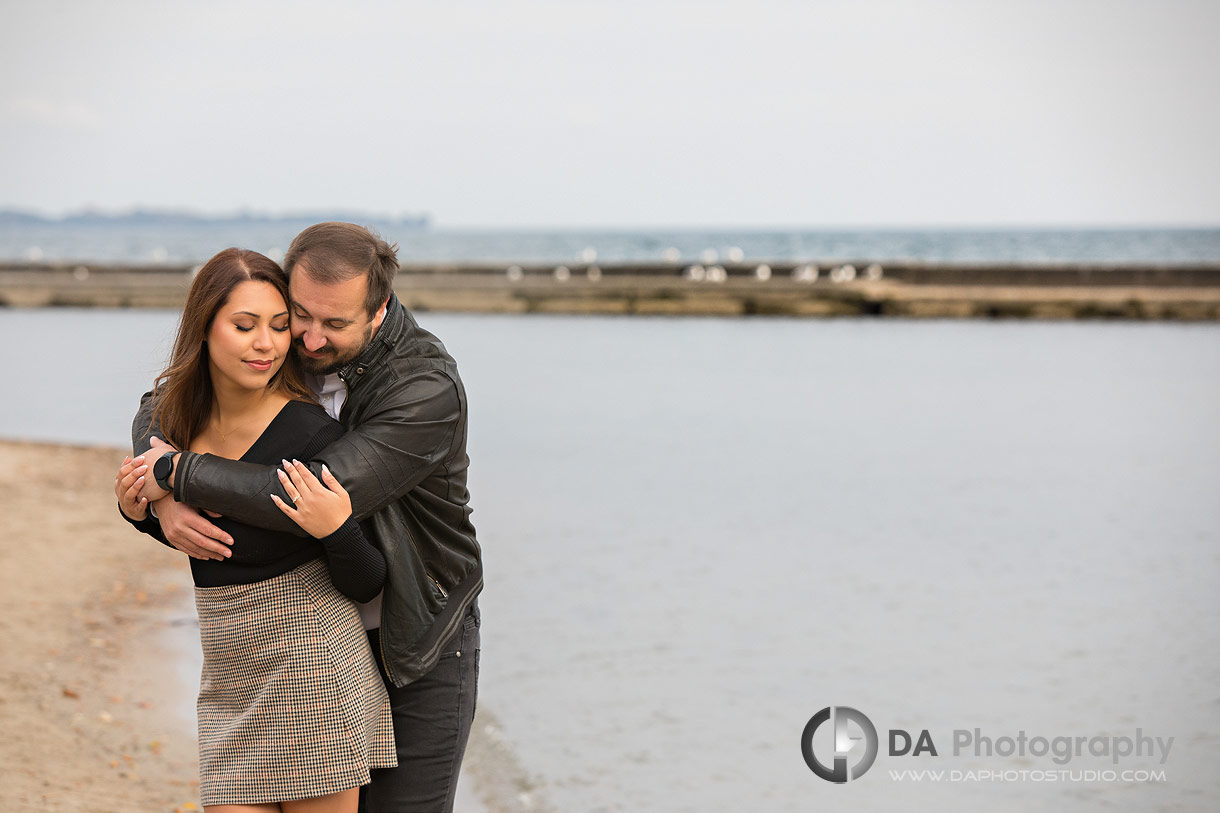 Toronto beach intimate engagement photo